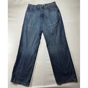 Rocawear Men's Wide Leg Relaxed Fit Blue Denim Jeans - Size 35x33